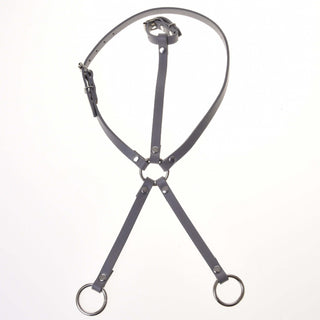 Set similpelle grigio - briglia, redini e martingala