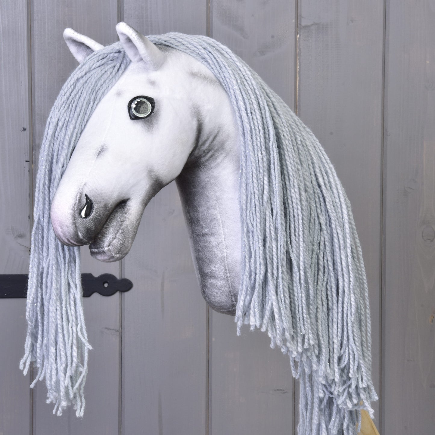 Hobby Horse Unicorn Silver with Bridle and Halter