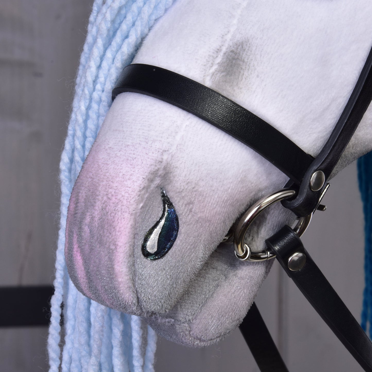 Hobby Horse Unicorn Rainbow with Bridle and Halter