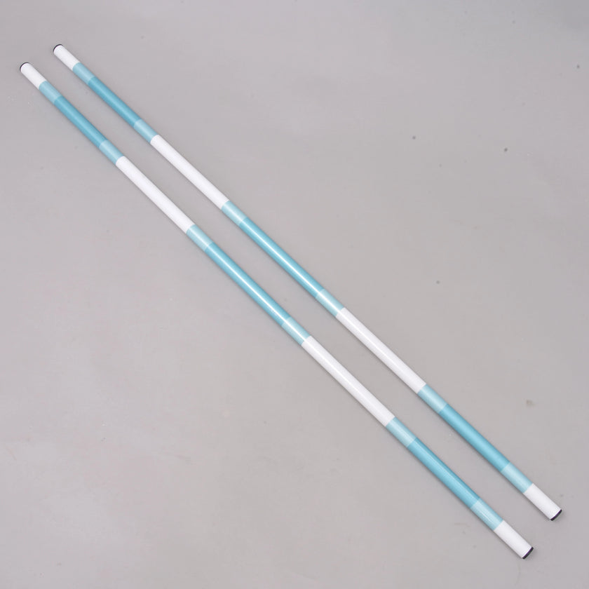 Asta da salto turchese-bianco 2 pz