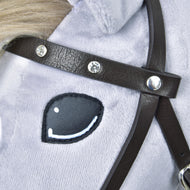 Complete brown bridle with diamonds from leatherette