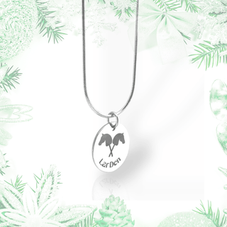 Necklace with Hobby Horse pendant made of surgical stainless steel