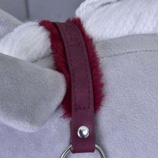 Cavezza con pelliccia - similpelle Burgundy