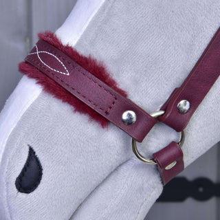Cavezza con pelliccia - similpelle Burgundy