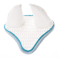 Ear bonnet Glitter Cuties di Hobby Horse LarDen con due cornetti morbidi e appuntiti e bordo blu, ideale come stile giocoso o protezione dalle mosche per il tuo Hobby Horse. Fotografata su sfondo bianco, ricorda divertenti orecchie da animale.