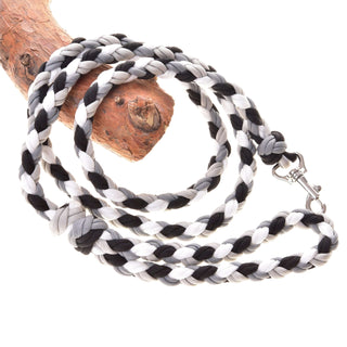 Hobby Horse - Corda di guida intrecciata nero/bianco