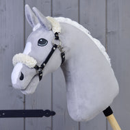 Black halter with fur - leatherette