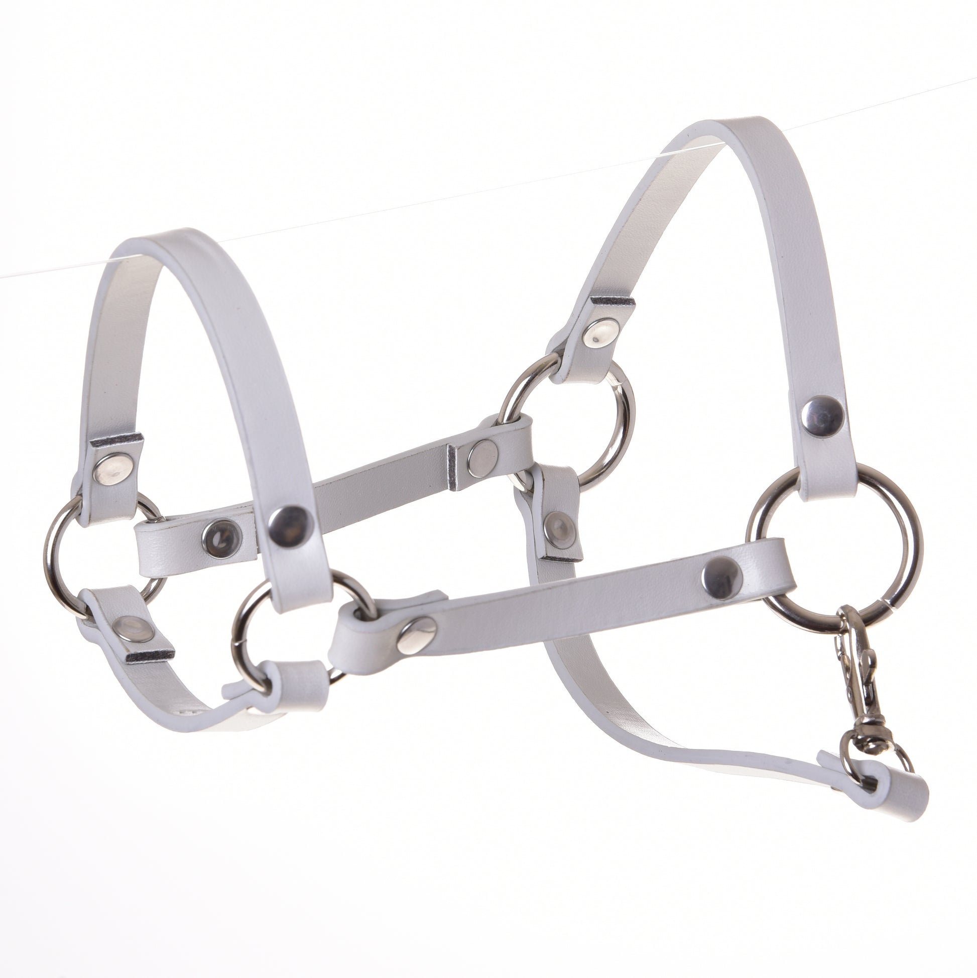 Halter - light grey leatherette (size S)