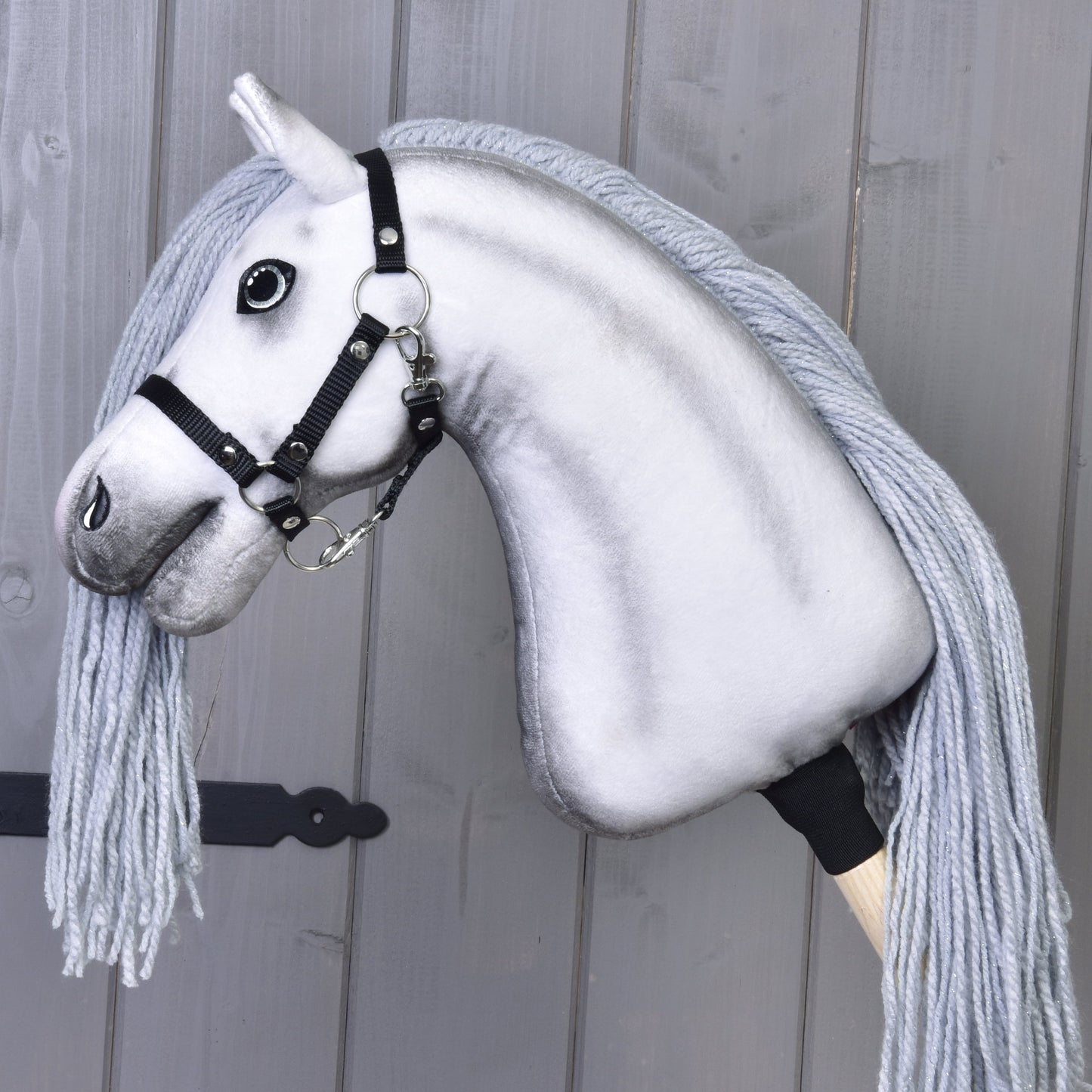 Hobby Horse Unicorn Silver with black Halter (size S) 6
