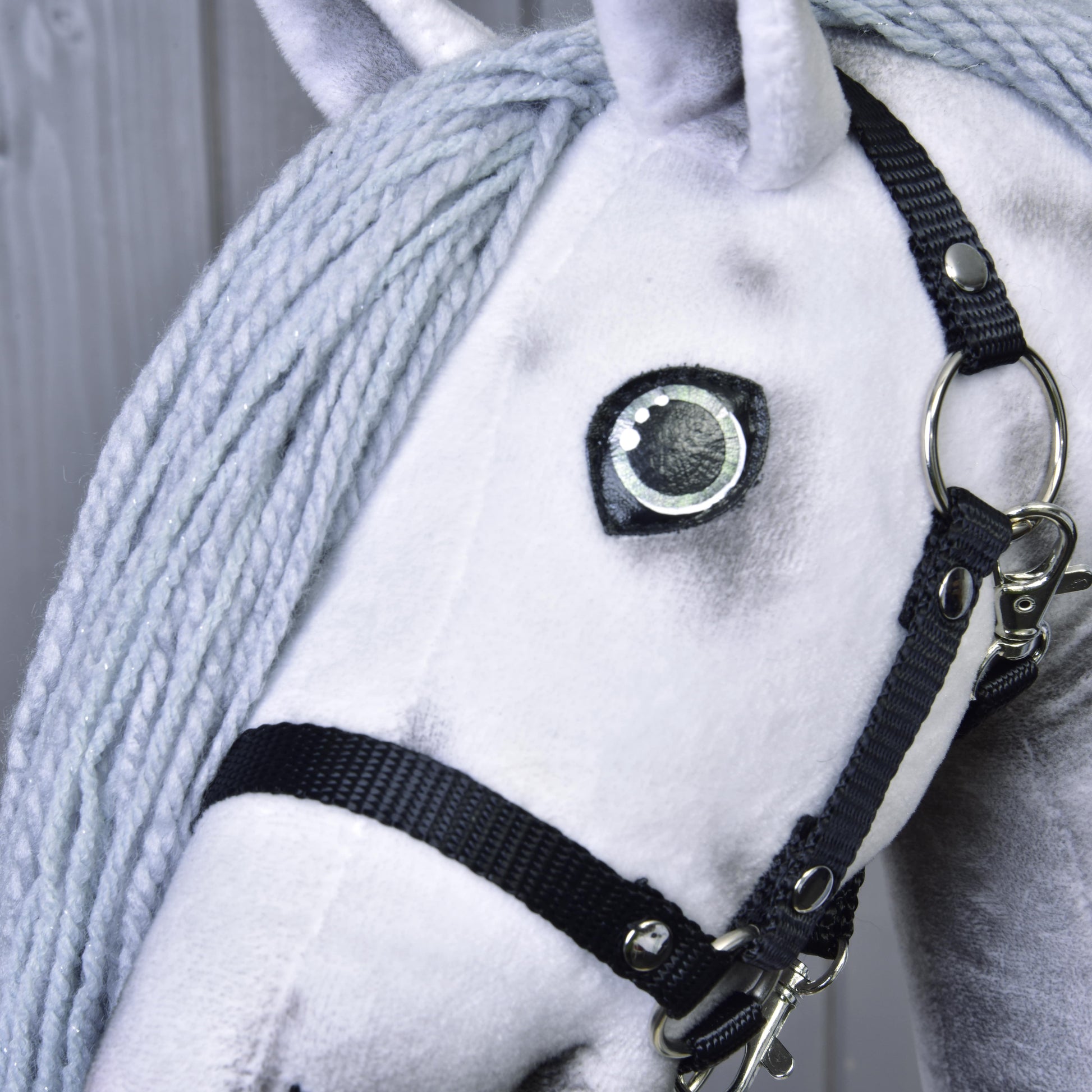 Hobby Horse Unicorn Silver with Bridle and Halter