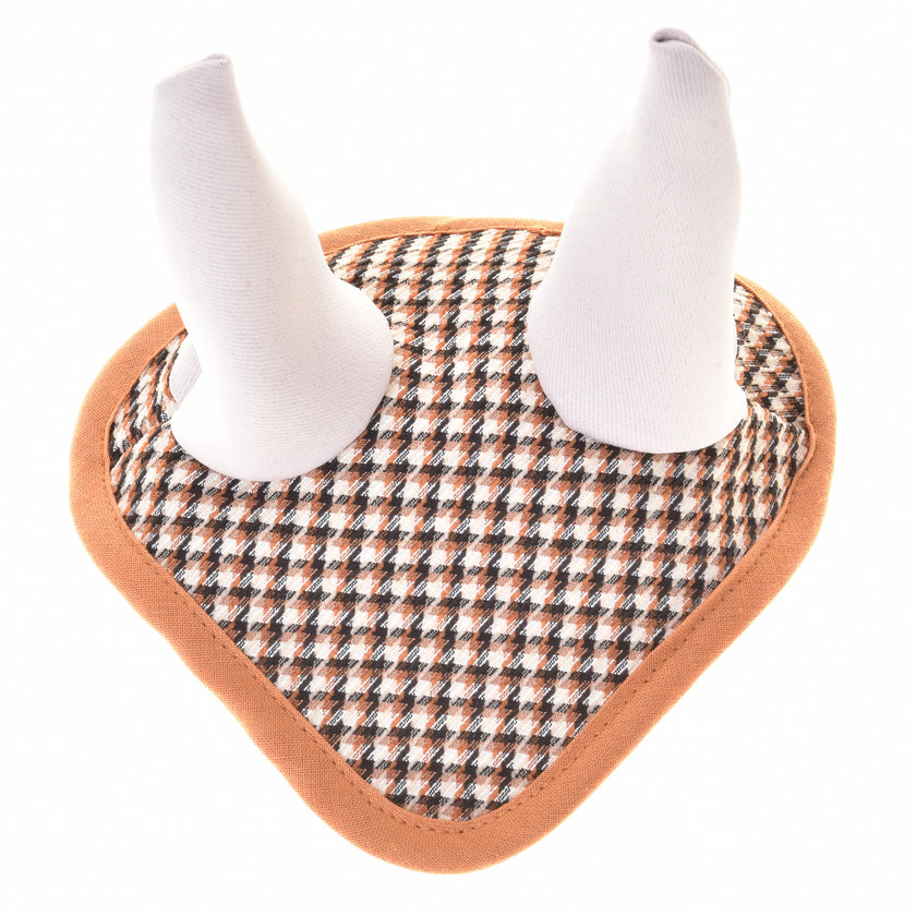 Ear bonnet english brown plaid