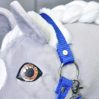 Cavezza blu con pelliccia