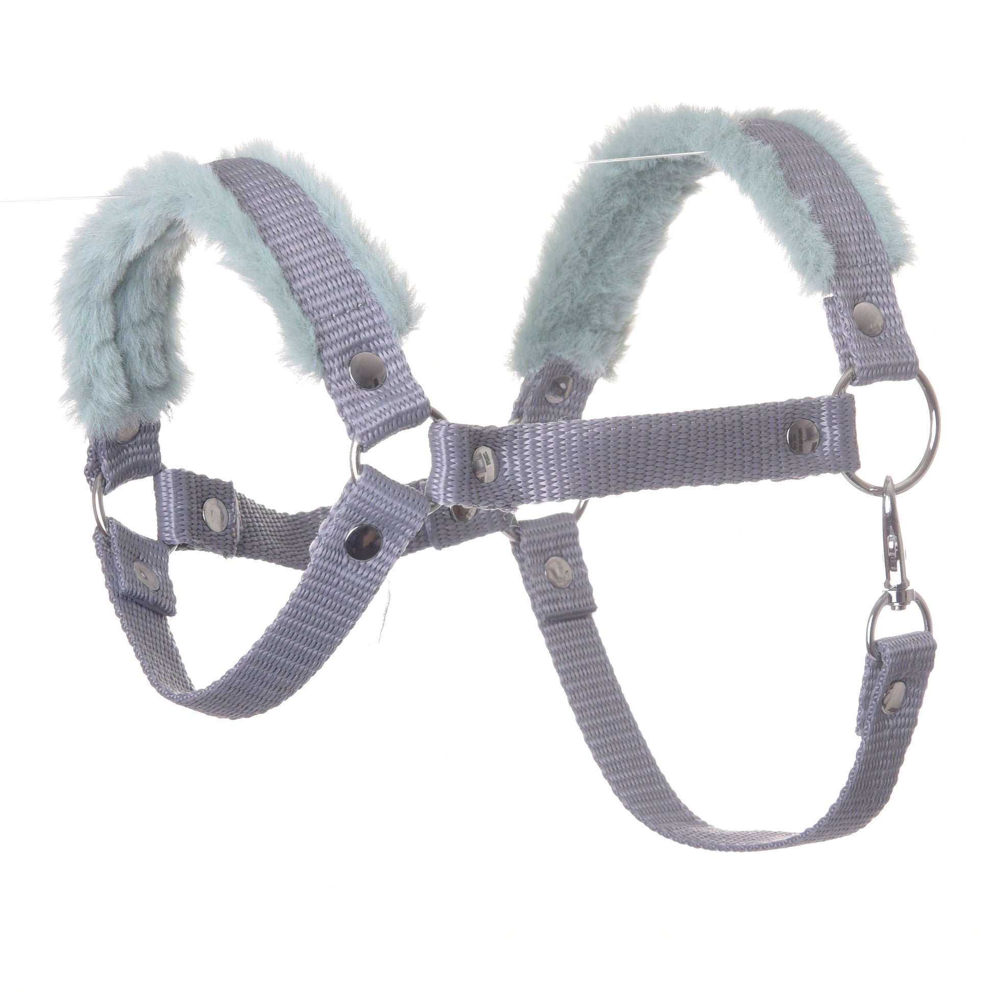 Halter grey with mint fur