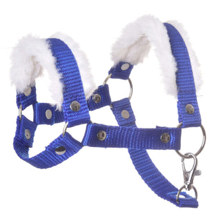 Cavezza blu con pelliccia