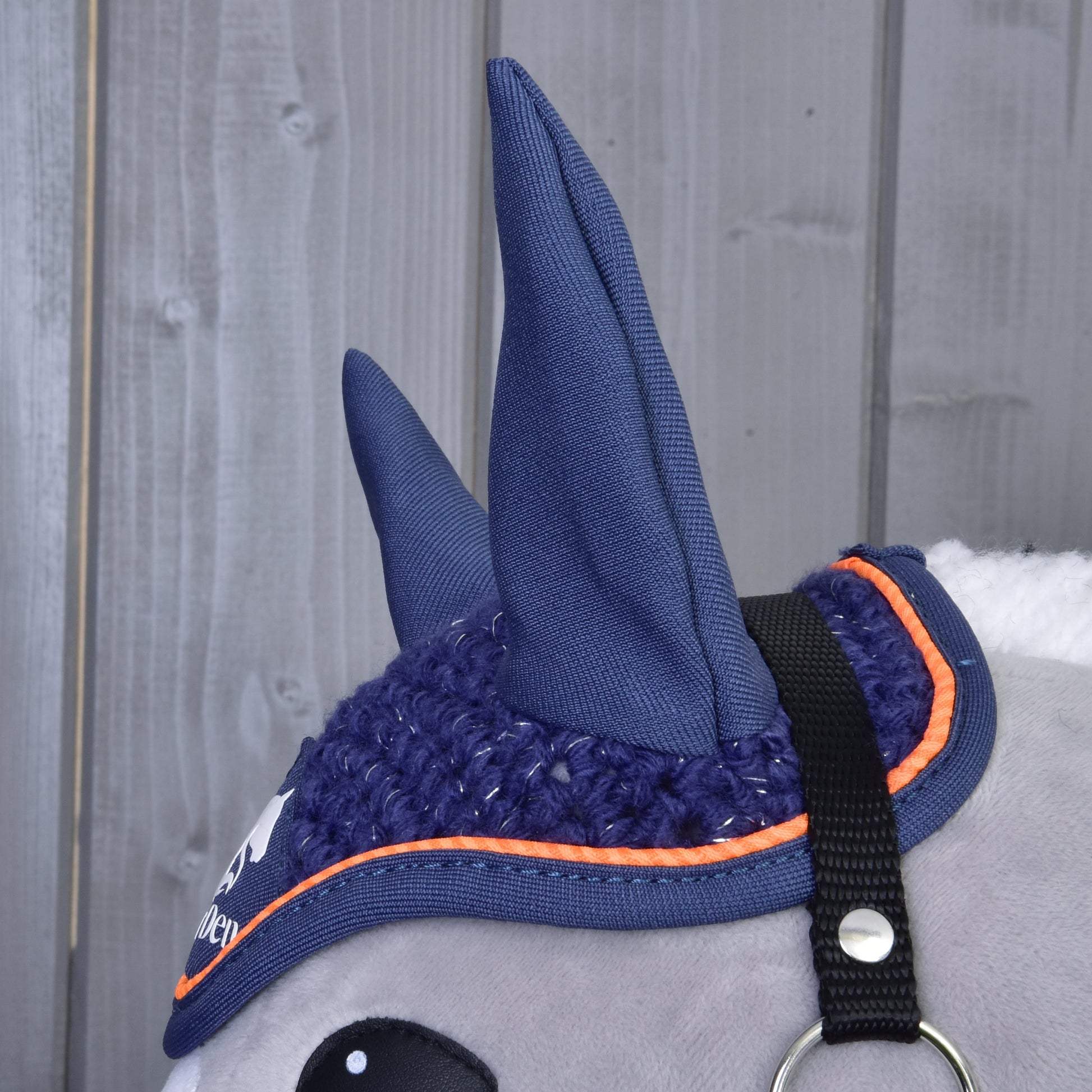 Ear bonnet crocheted Blue Sport