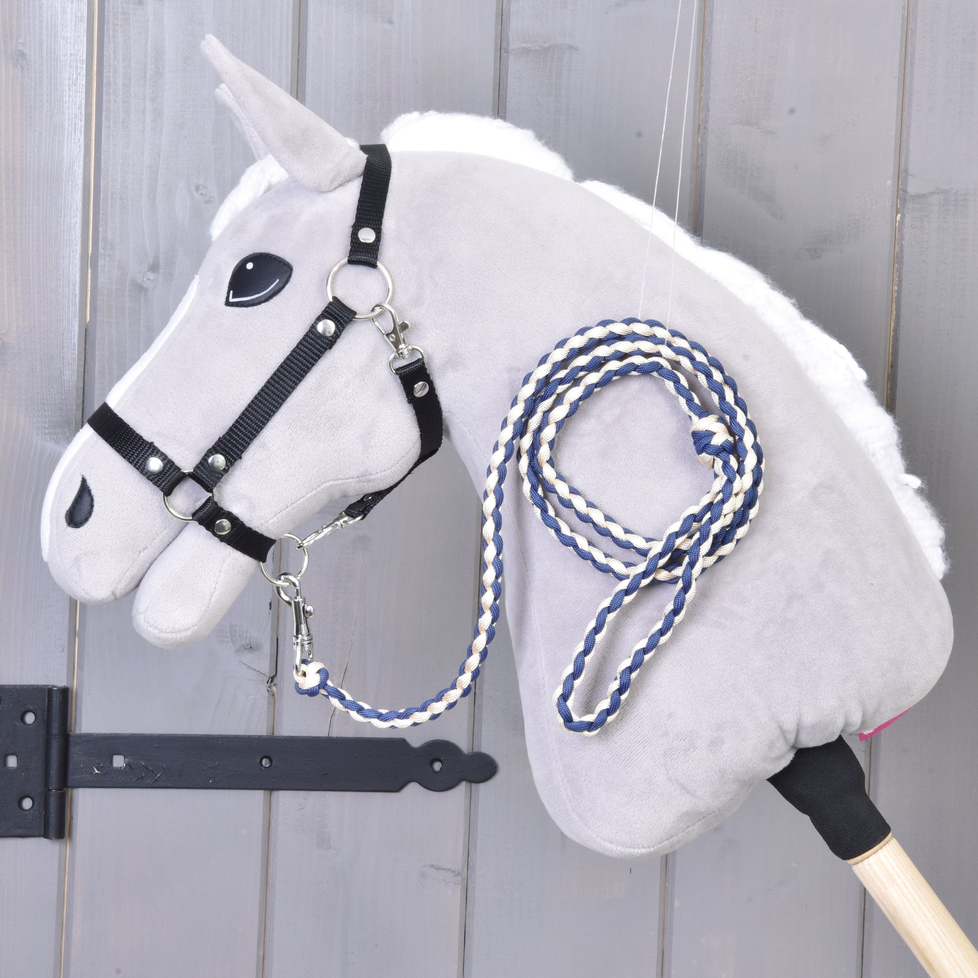 Hobby Horse -  Knitted Lead Rope Cremo-Blue