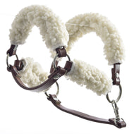 Brown halter with complete fur - leatherette