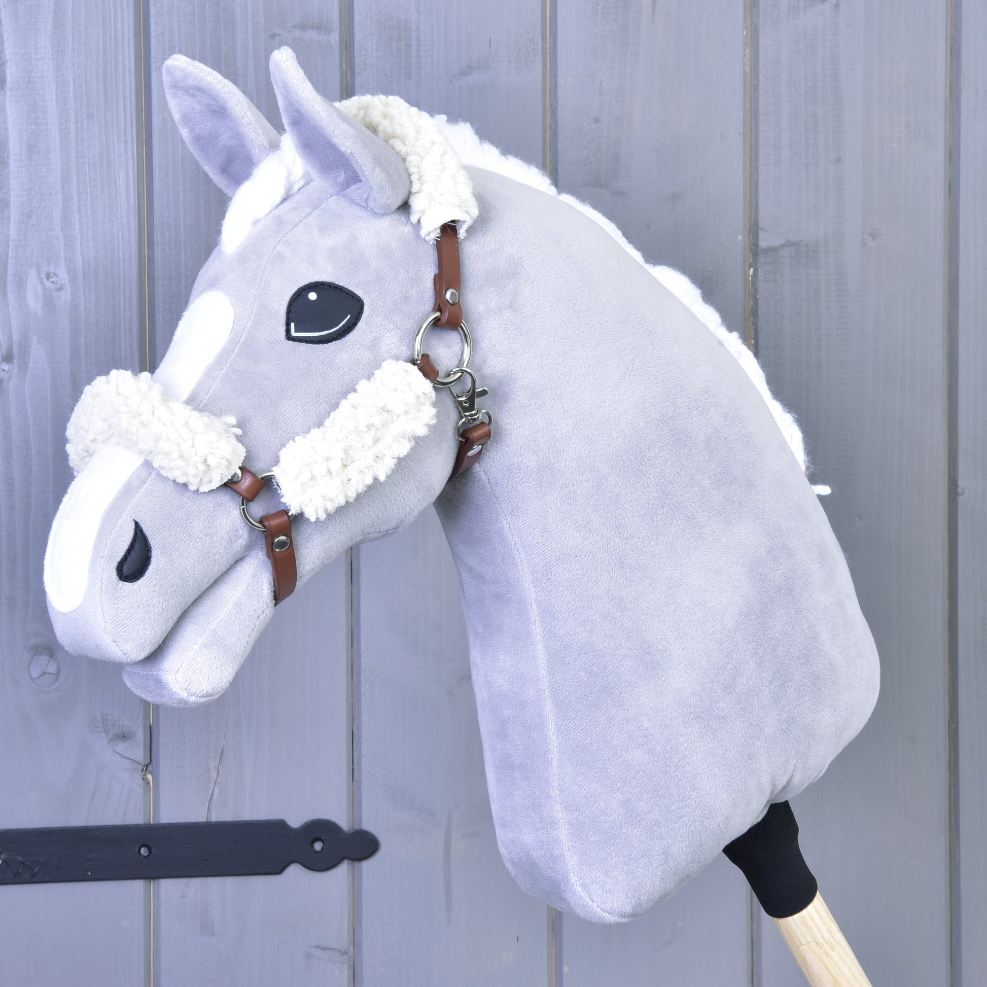 Brown halter with complete fur - leatherette