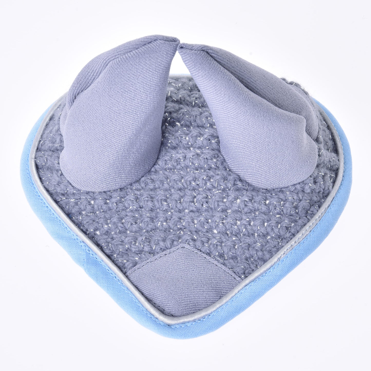 Ear bonnet crocheted blue