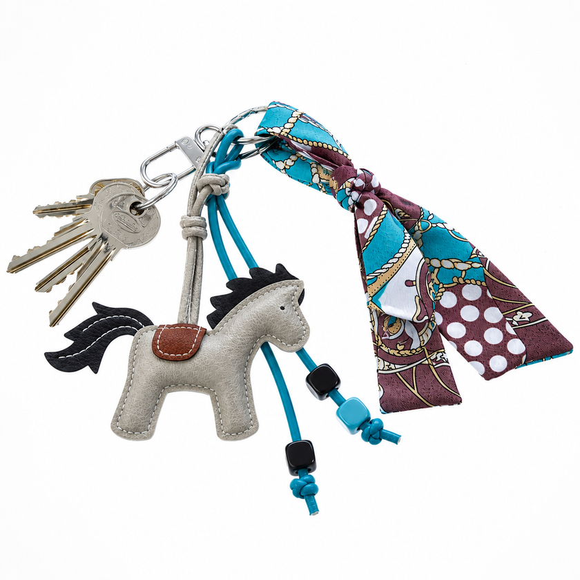 Keychain Horse Grey