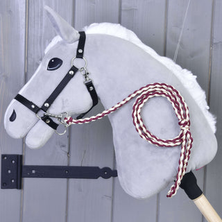 Hobby Horse - Corda guida lavorata a maglia Maroon