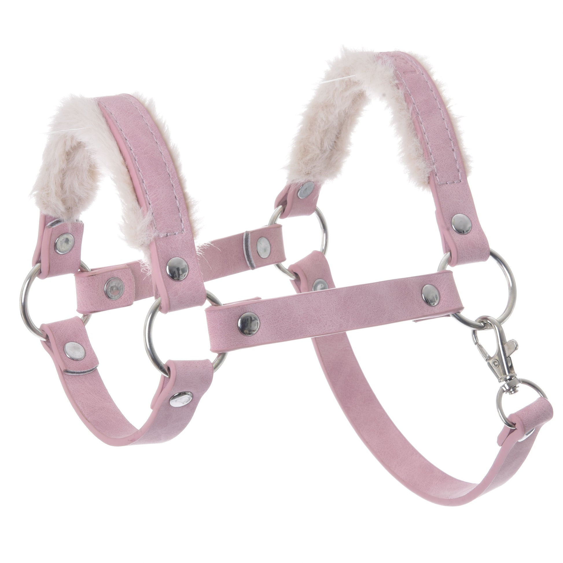 Halter with fur - leatherette Mullbery