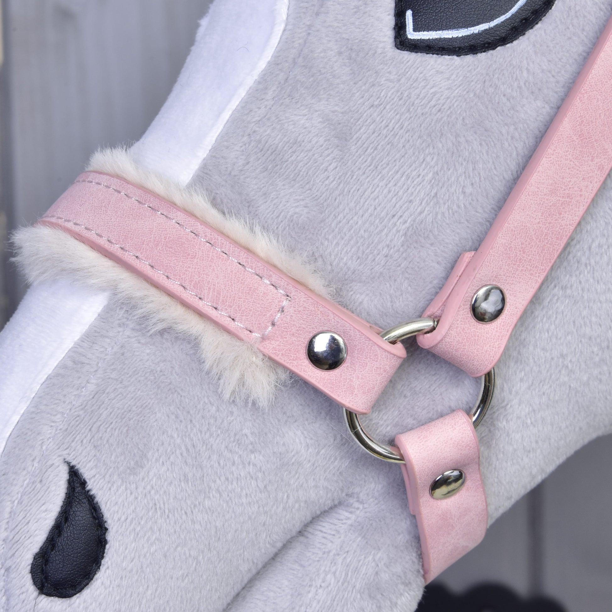 Halter with fur - leatherette Mullbery