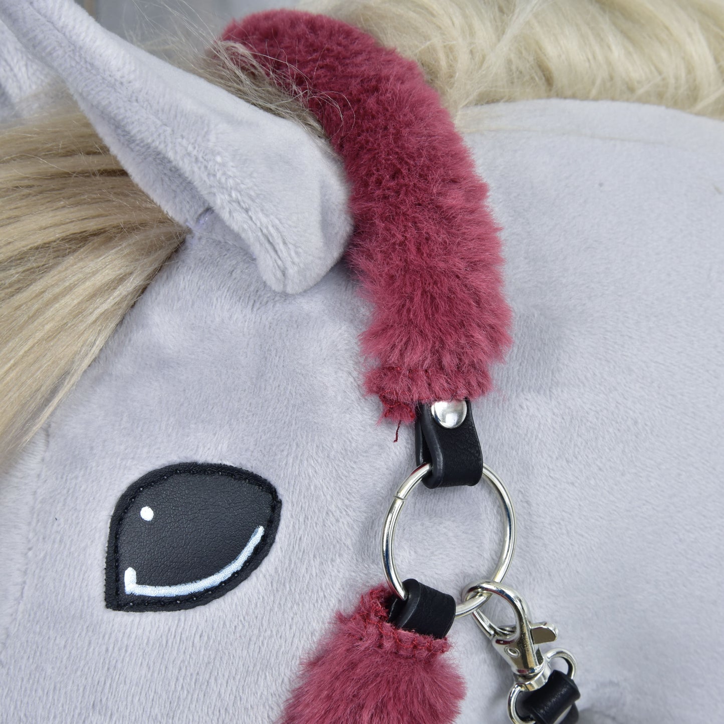 Fur Halter Teddy Maroon