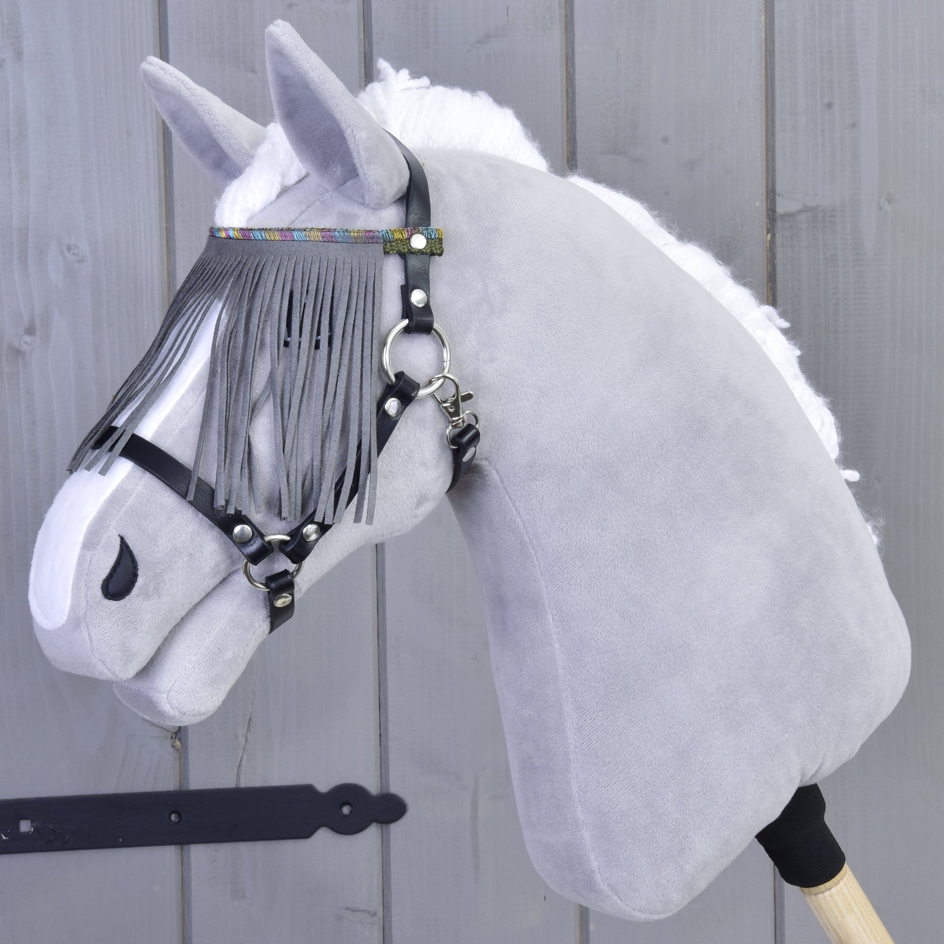 Halter black with grey fringes