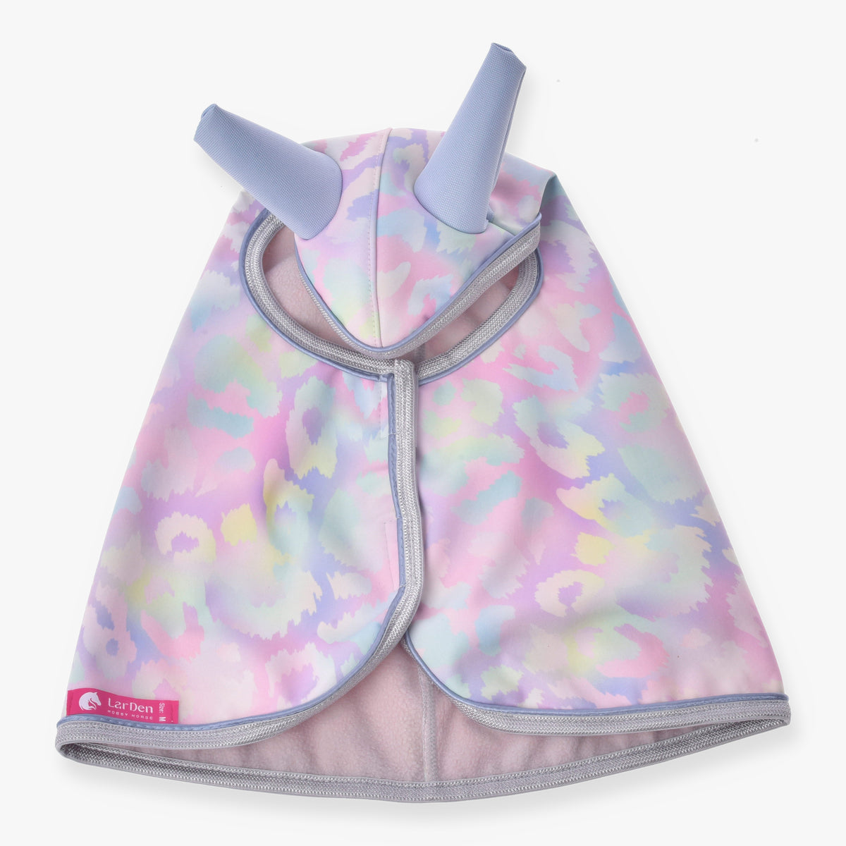 Hobby Horse Raincoat Pallette by LarDen with pastel pink and blue pattern and silver trim