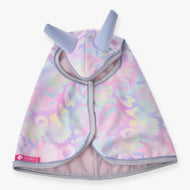 Hobby Horse Raincoat Pallette by LarDen with pastel pink and blue pattern and silver trim