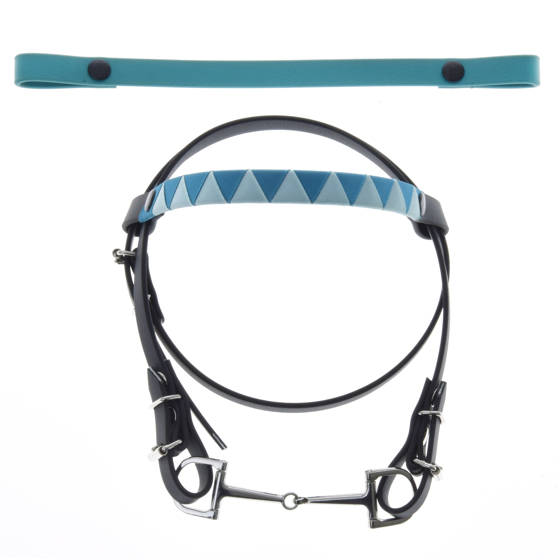 Bridle with 2 headbands turquoise (Size M)