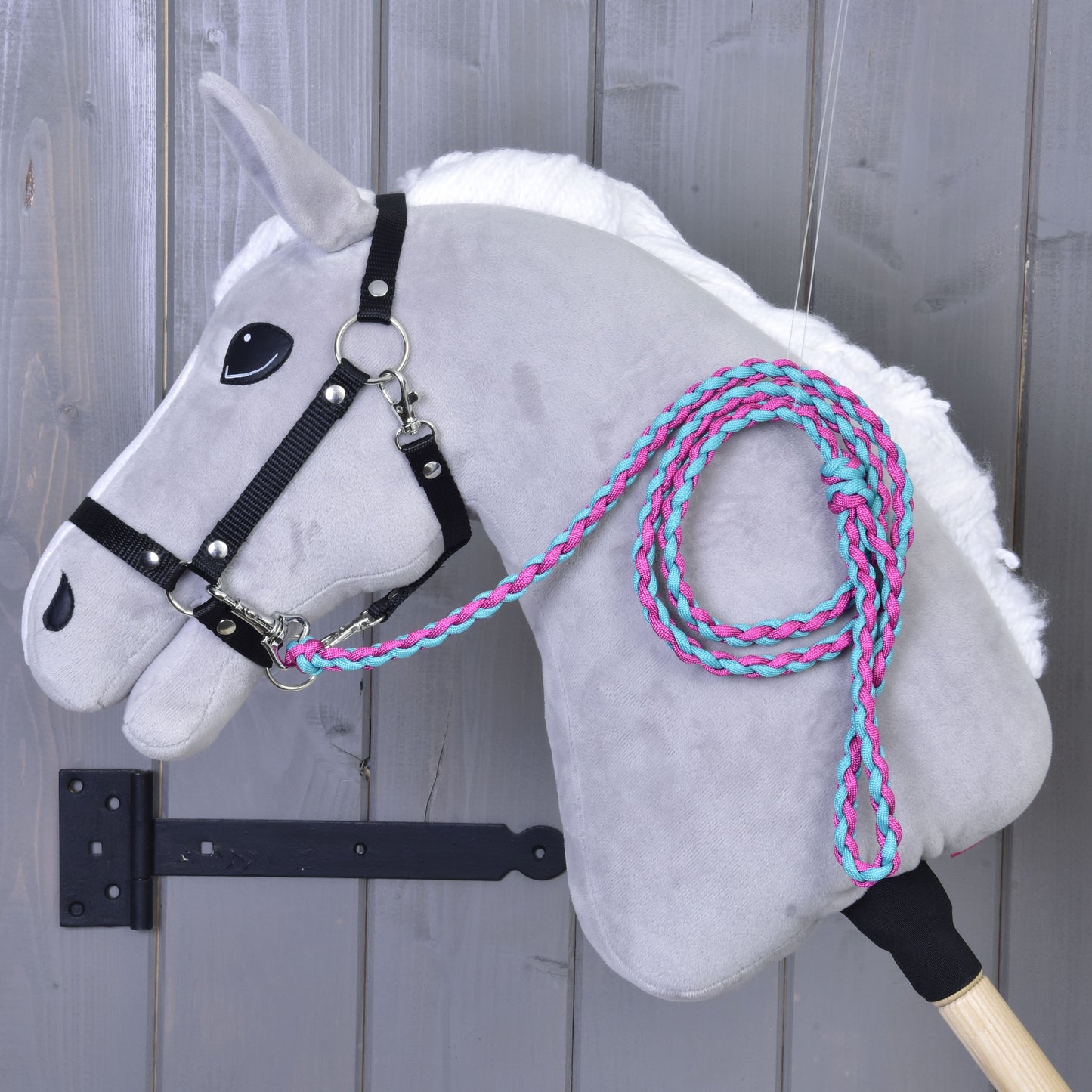 Hobby Horse -  Knitted Lead Rope Pinkie-Blue