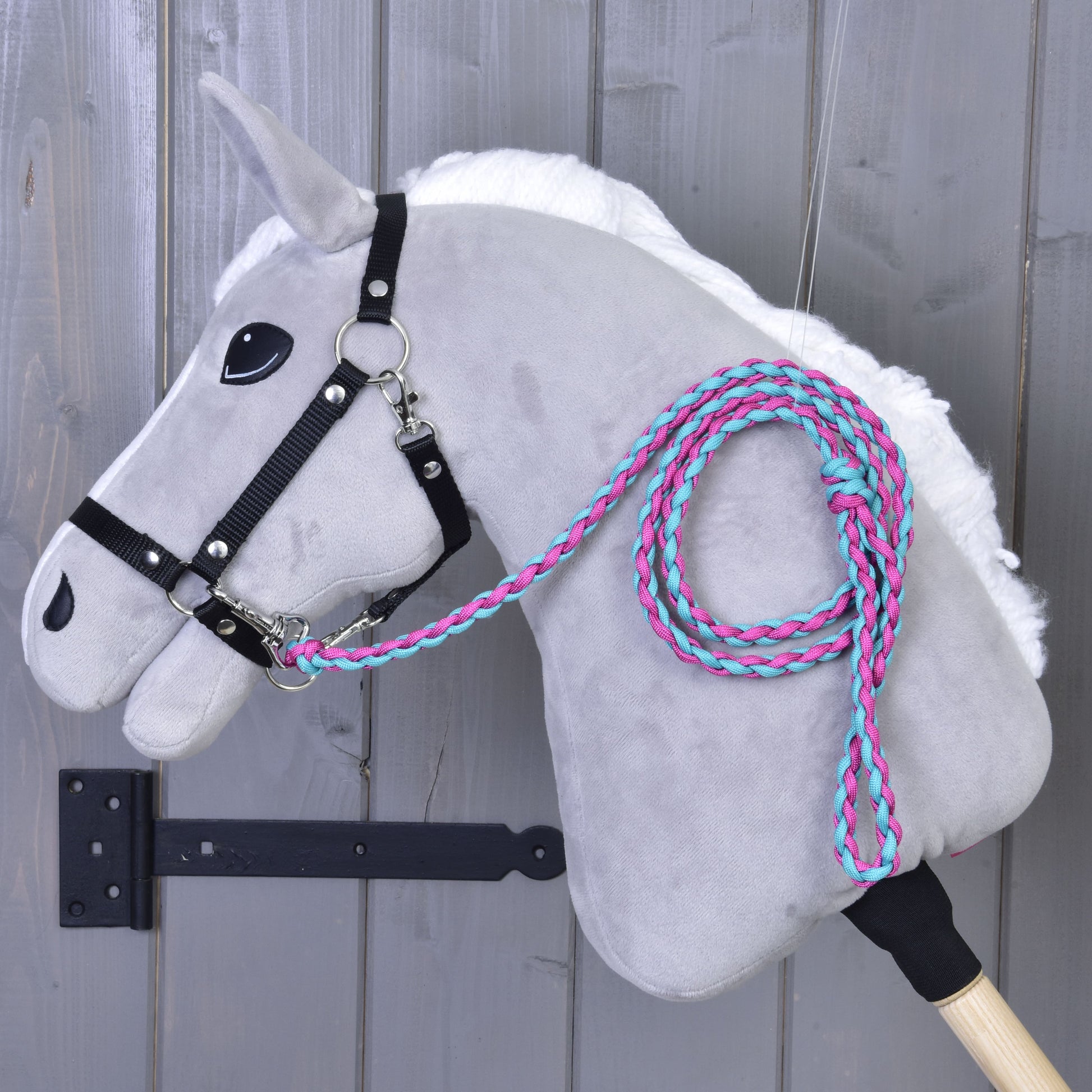Hobby Horse -  Knitted Lead Rope Pinkie-Blue