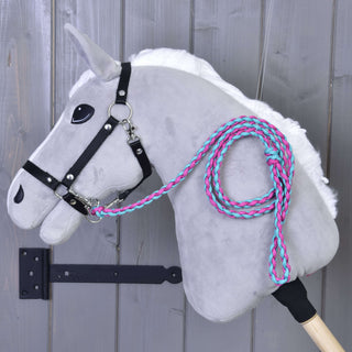 Hobby Horse - Corda guida lavorata a maglia Pinkie-Blue