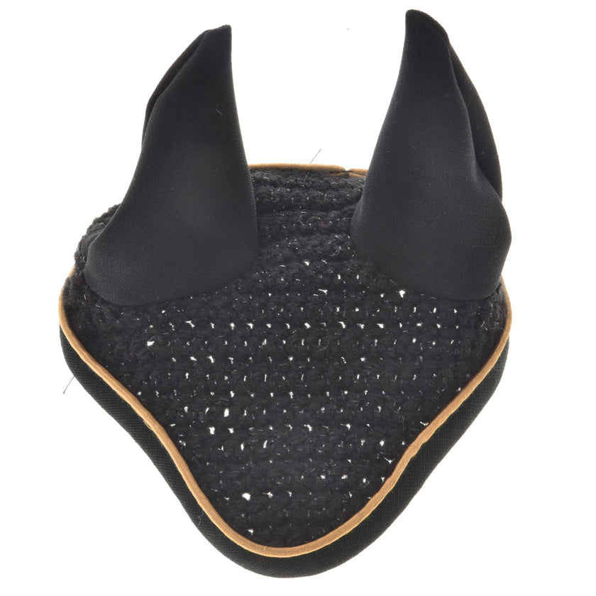 Ear bonnet crocheted Black Gold