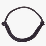 The Cordeo black by Hobby Horse LarDen is a handmade, adjustable cordeo rope in black with side knots—ideal for bridleless riding or hobby horse activities.