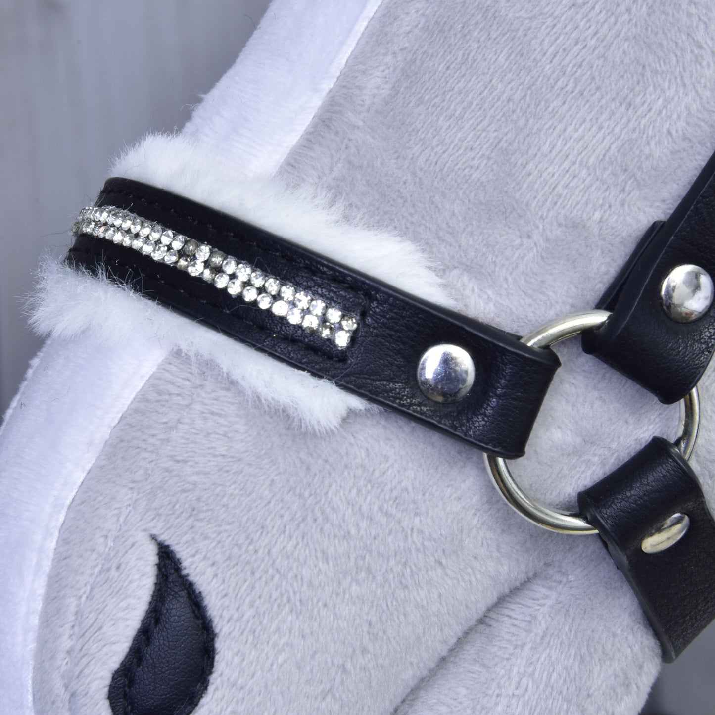 Halter with  fur - leatherette Espresso