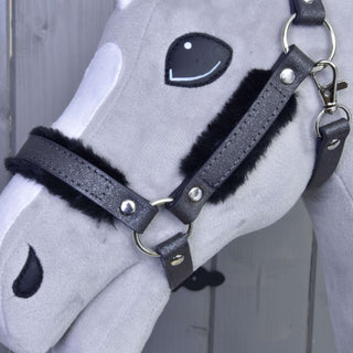 Cavezza con pelliccia - similpelle Graphite Full