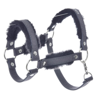 Cavezza con pelliccia - similpelle Graphite Full