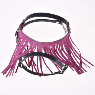 Cavezza nero con frange rosa