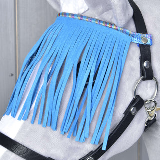 Cavezza nera con frange blu