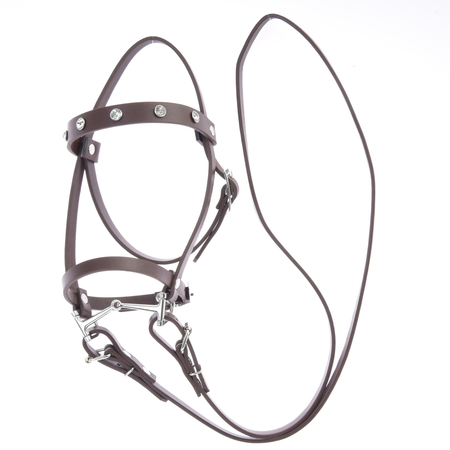 Complete brown bridle with diamonds