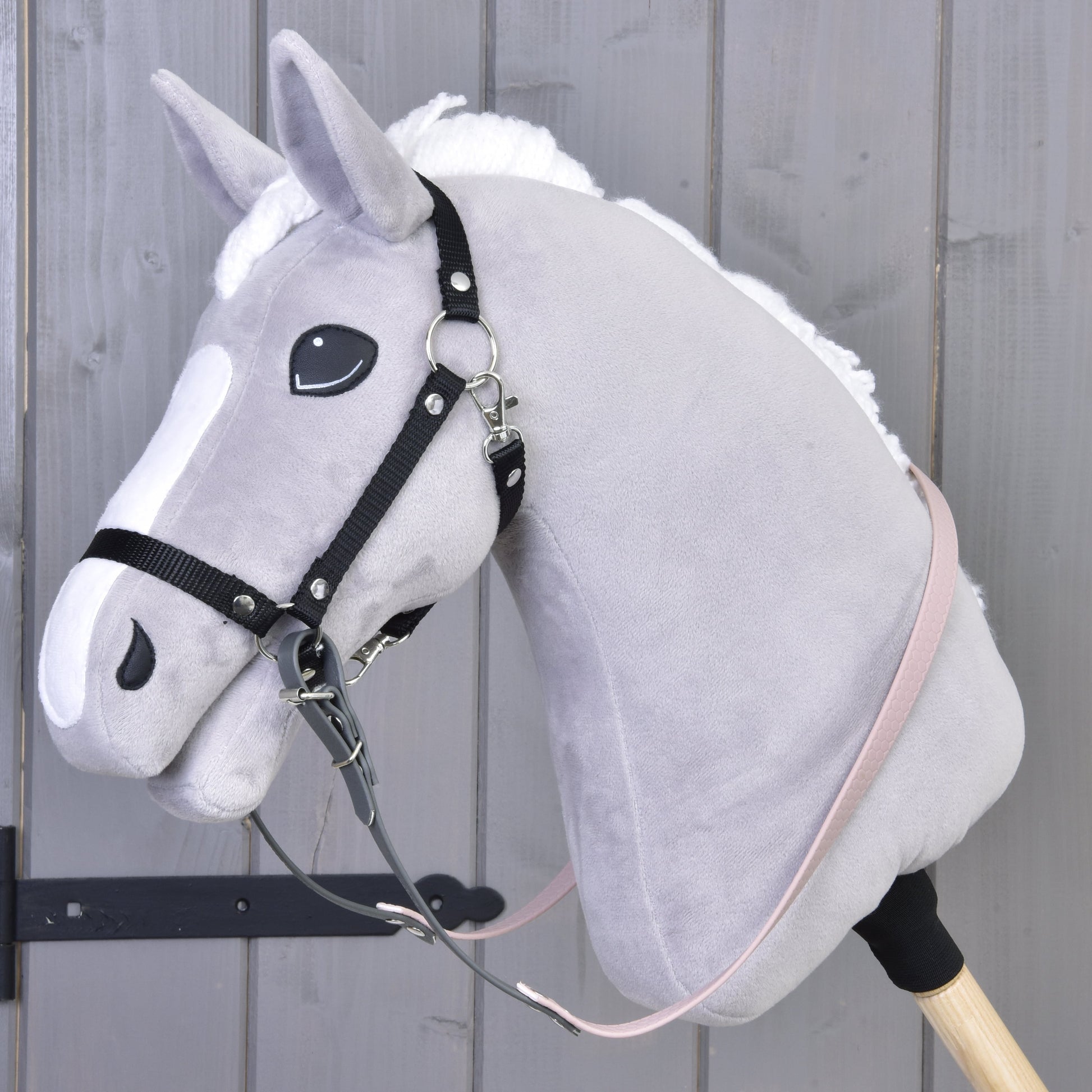 Reins rubberized Dark Grey/Pink