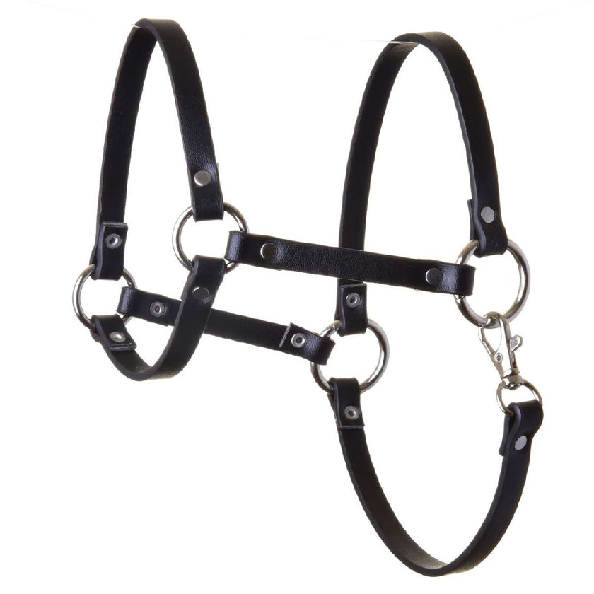Halter - black leatherette