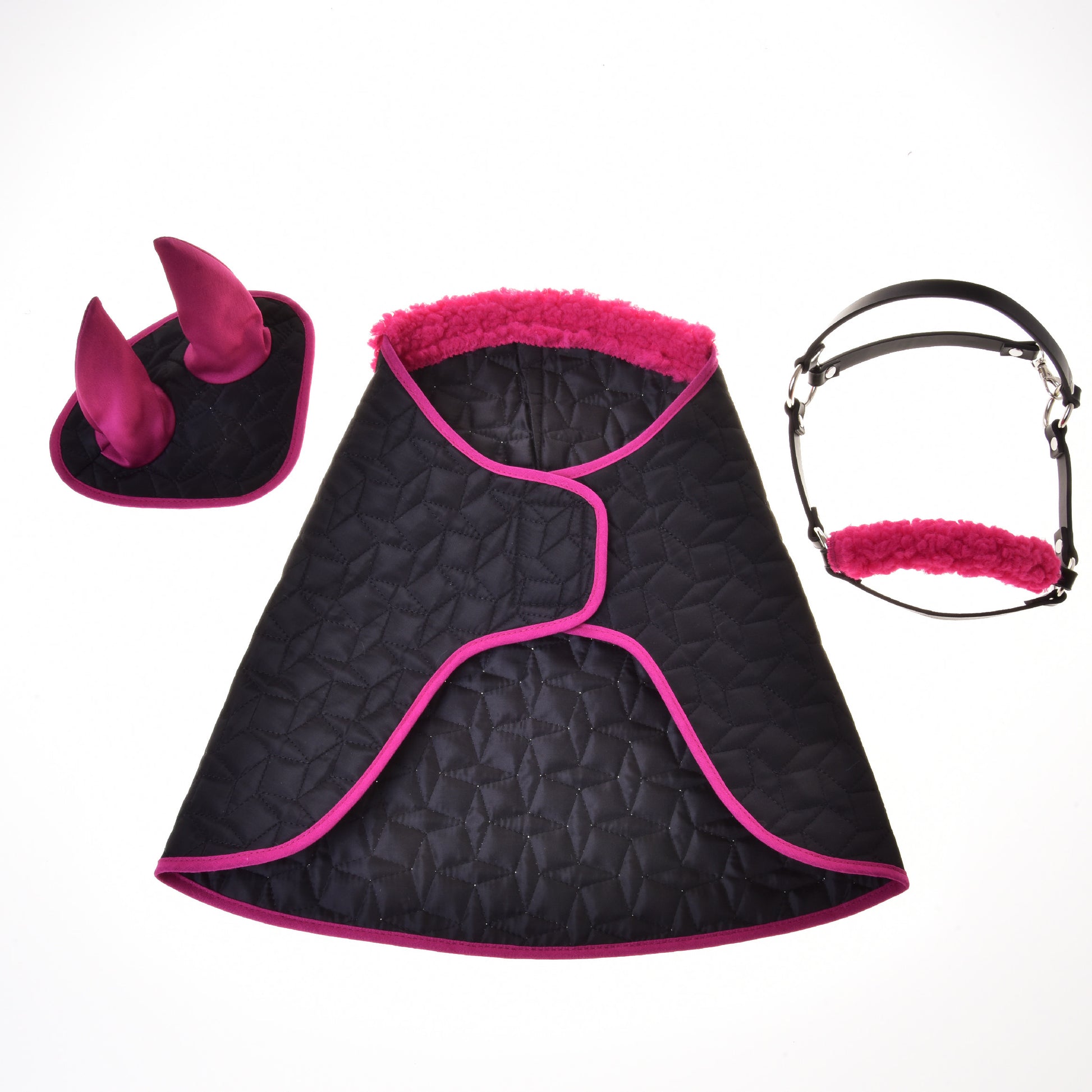 Set Thermo Pinkie (ear bonnet + blanket + halter with fur)