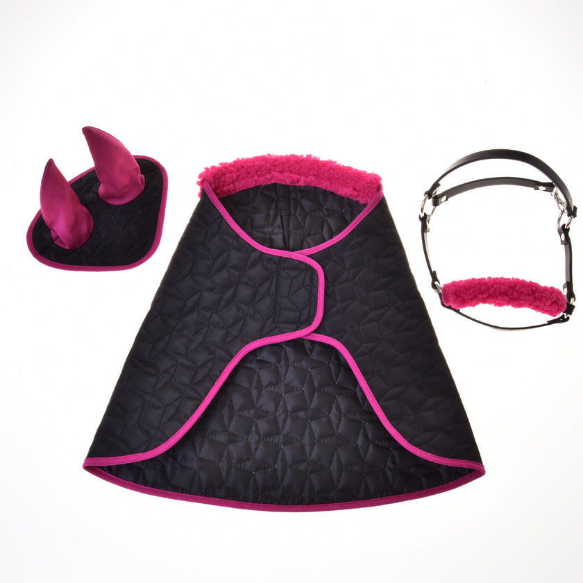 Set Thermo Pinkie (ear bonnet + blanket + halter with fur)