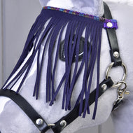 Halter black with lila fringes