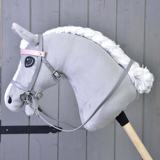 Set similpelle grigio - briglia, redini e martingala