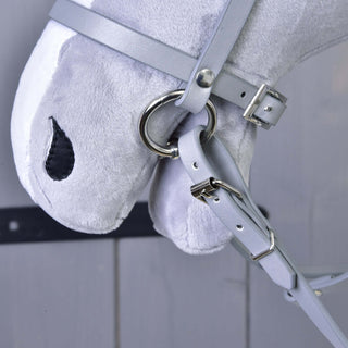Set similpelle grigio - briglia, redini e martingala
